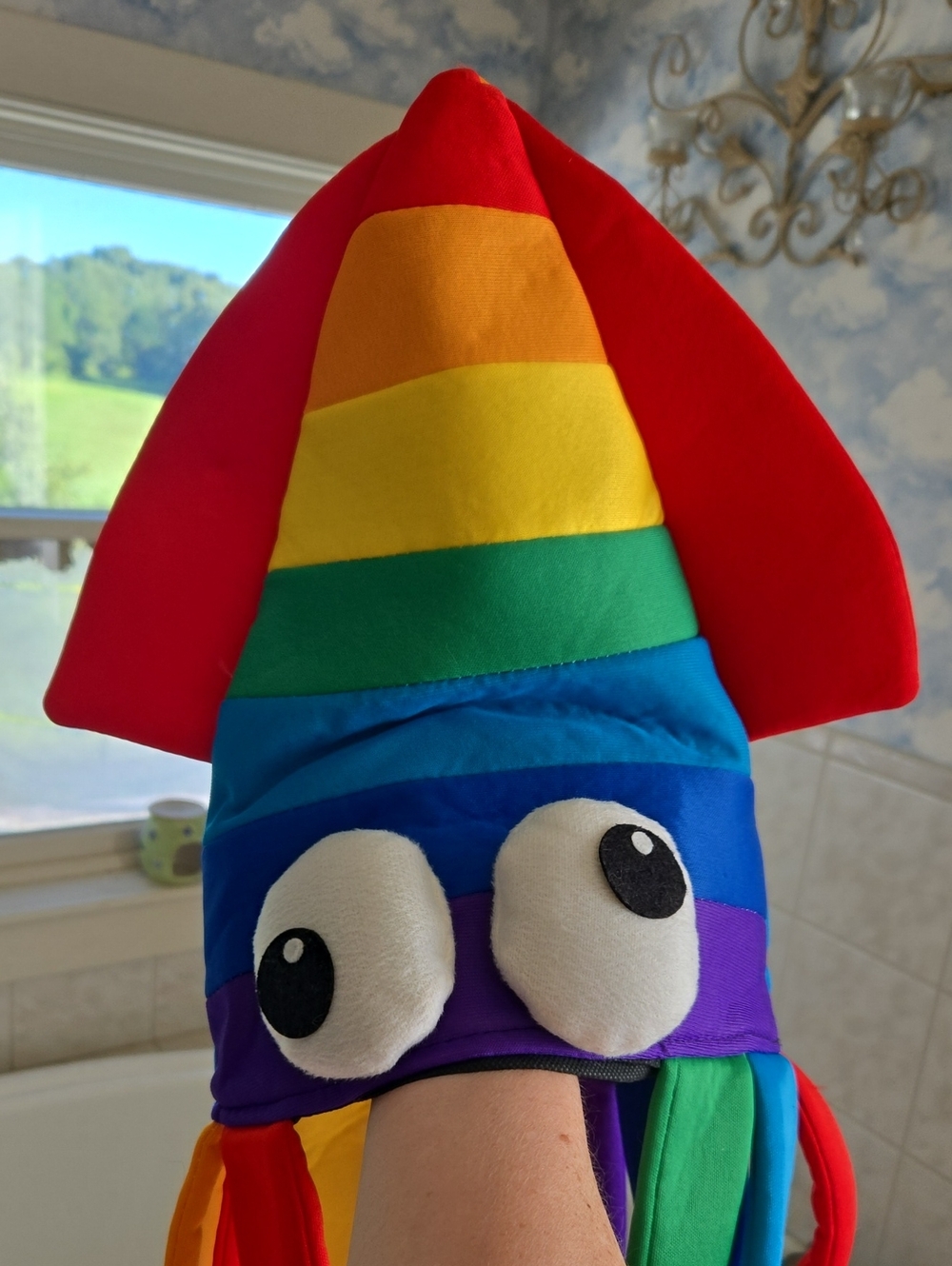 Plush Rainbow Squid Hat